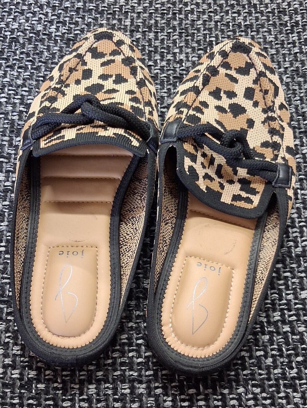 Joie Leopard-Print Slip-On Loafers in Tan and Black